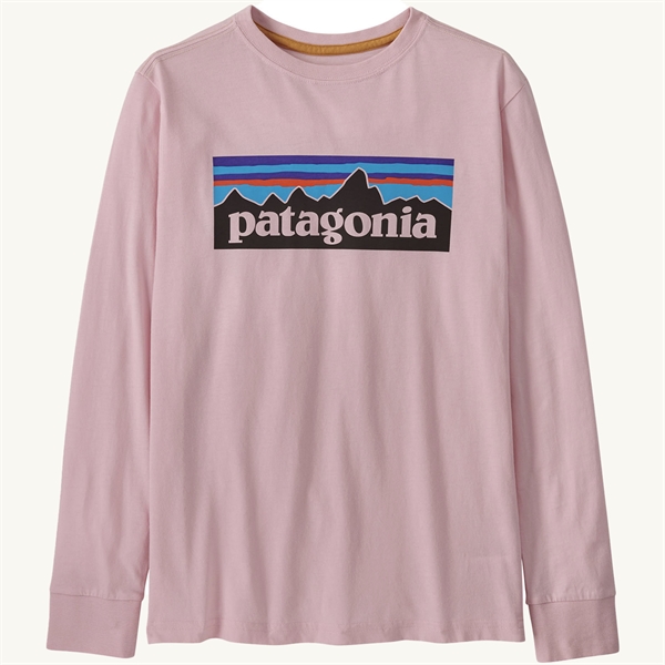 Patagonia K's L/S Regenerative Organic Certified Cotton P-6 T-Shirt - Peaceful Pink